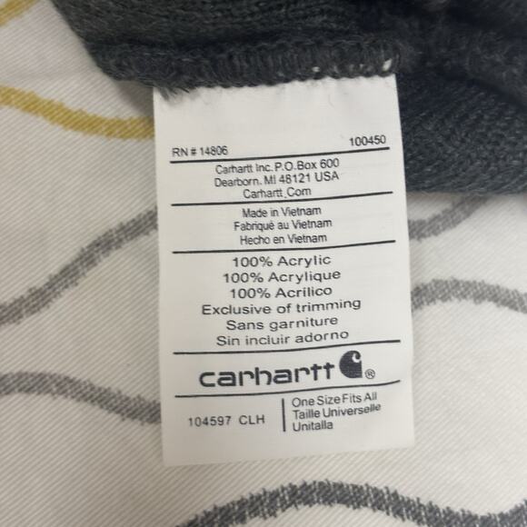 NWOT Carhartt Men’s Women’s Gray Beanie Hat Cap Harley Davidson HD Card Visa - Picture 4 of 5